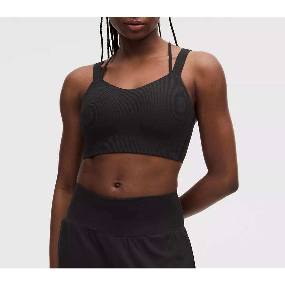 Lululemon Like a Cloud Longline Bra Black Size 14 D/DD Strappy Crossback Gym - Picture 3 of 4